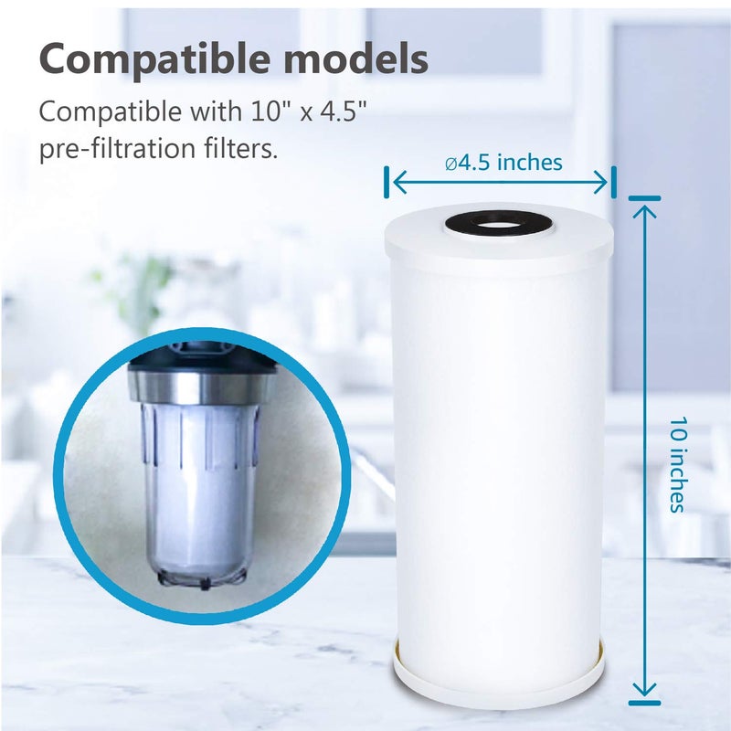 Waterspecialist FXHTC Whole House Carbon Water Filter, Replacement for GE FXHTC, GXWH40L, GXWH35F, Culligan RFC-BBSA, American Plumber W10-PR, W10-BC, WRC25HD, 10" x 4.5", 5 Micron, Pack of 2 - Image 4